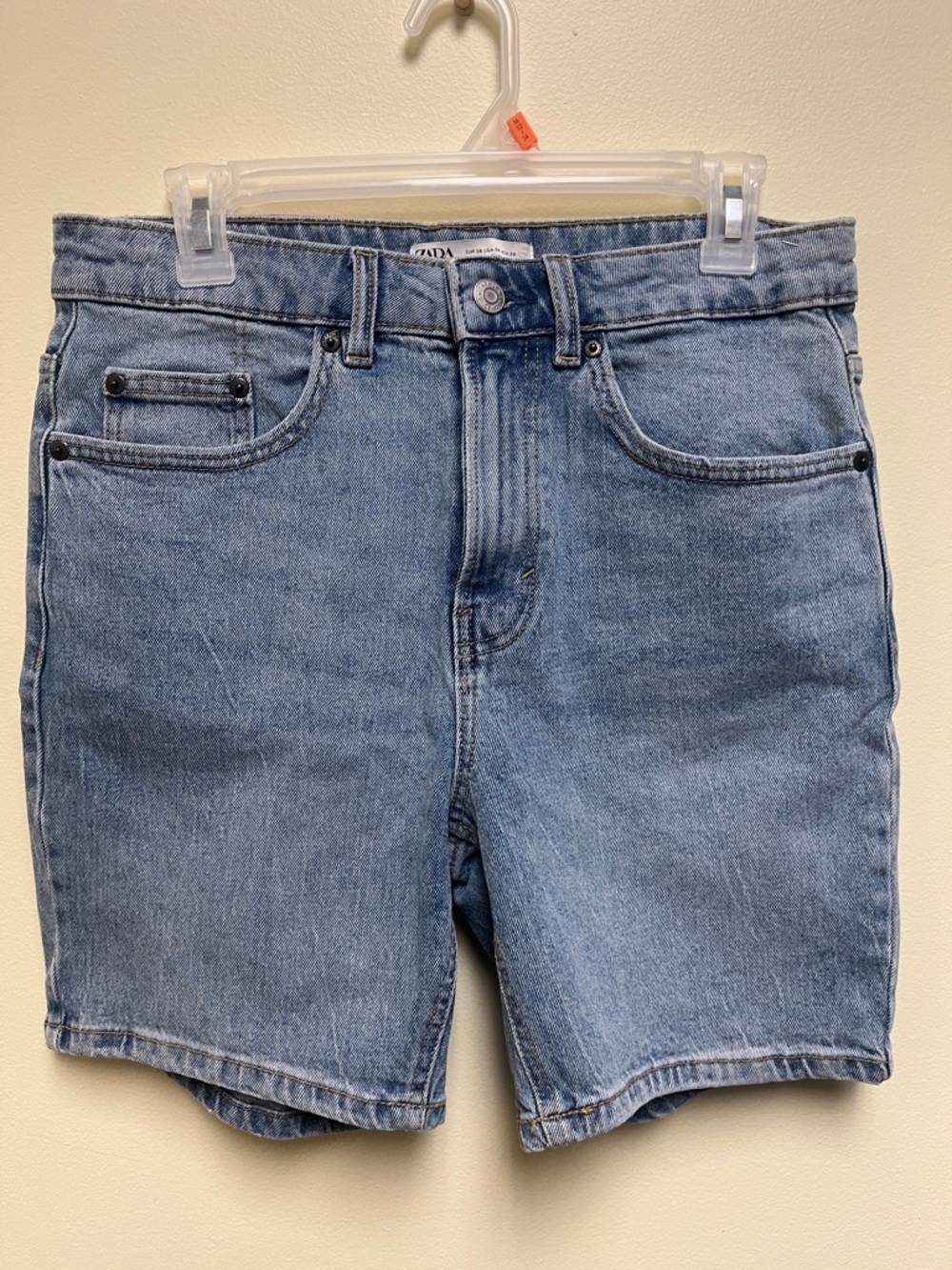 Zara Light Wash Blue Denim Shorts high waist